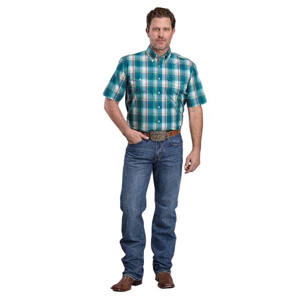 Men's Roper Short Sleeve Sunset Plaid Button Down Shirt 03-002-0378-3021