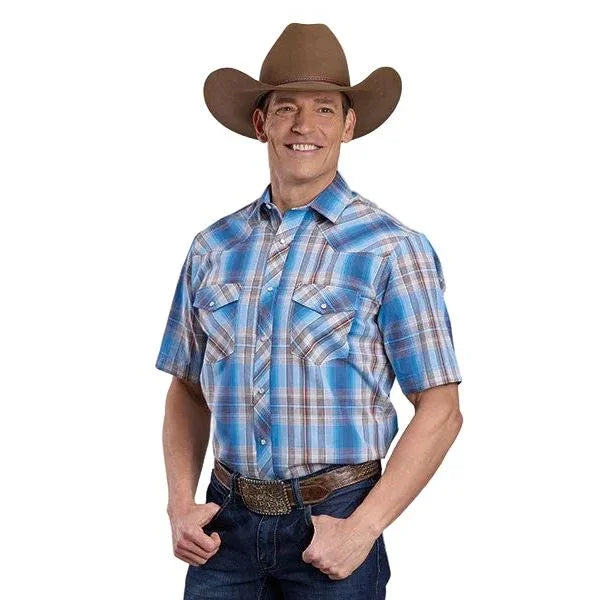 Men's Roper Short Sleeve Western Style Plaid Button Up Shirt 01-002-01 – Crazy House Western Wear