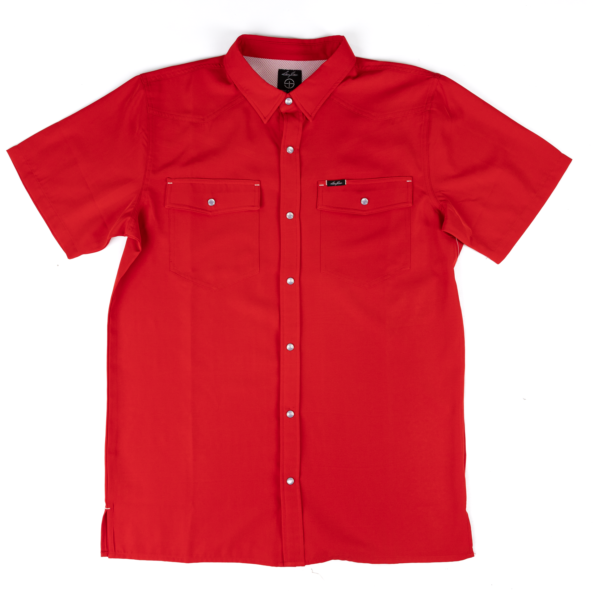Men's SanJac Red Short Sleeve Performance Pearl Snap COAHUILA-S/S
