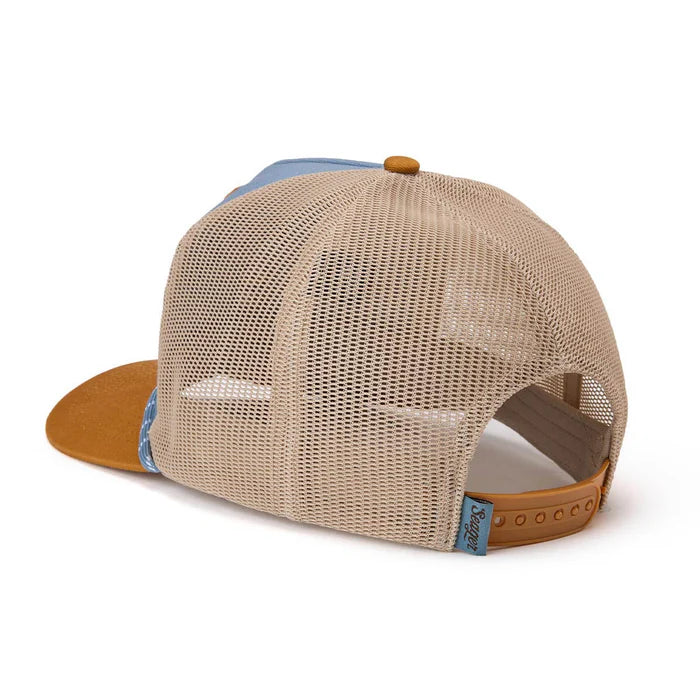 Men's Seager Blue and Tan Branded Trucker Snapback MHSP26BRANDTBLU