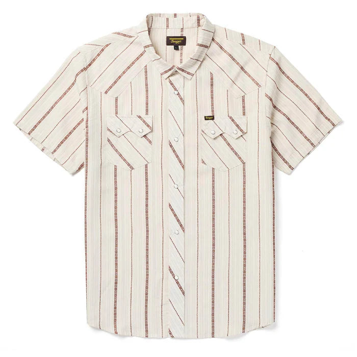 Men's Seager Sawtoof Short Sleeve Azteca Tile Shirt MSSP26SAWTWHT
