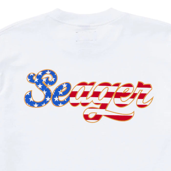 Men's Seager USA Russ Tee White MTSU25USARUSSWHT - Crazy House Western Wear