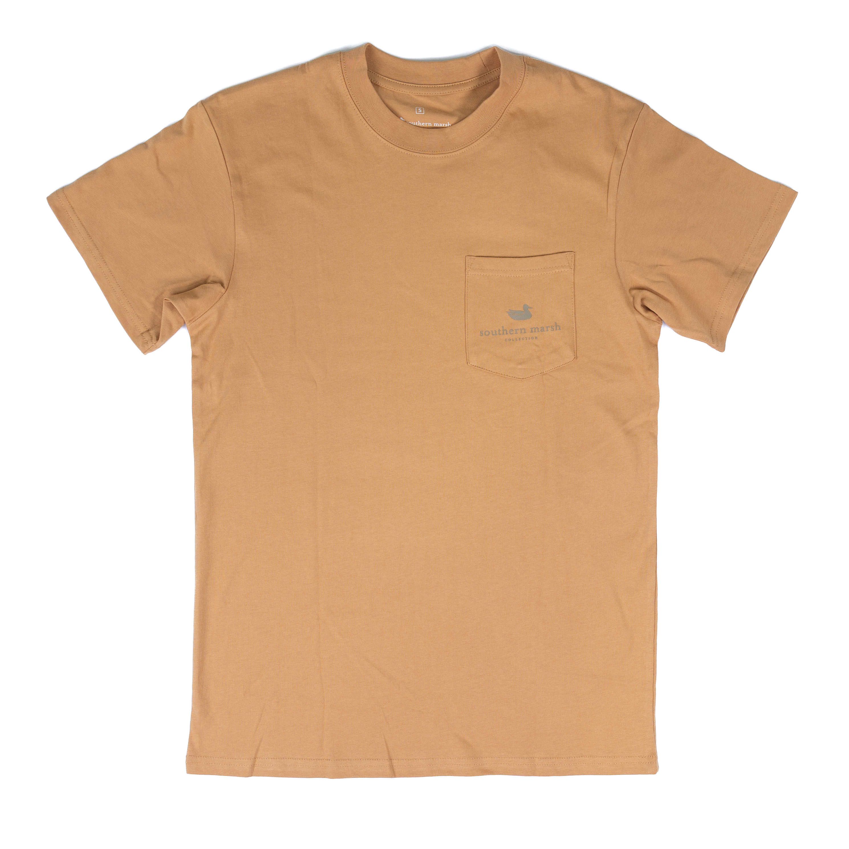 Men's Southern Marsh Camel Short Sleeve Camo Flying Ducks T-shirt AOC3-CML