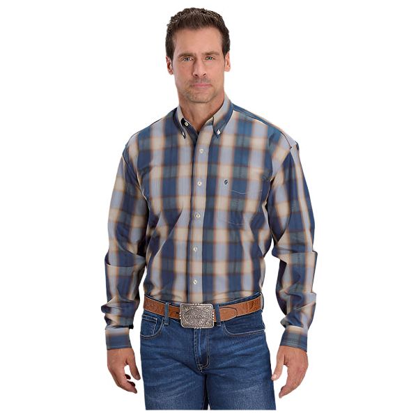 Men's Stetson Long Sleeve 1 Pocket Plaid Button Up Shirt 11-001-0579-5028 - Crazy House Western Wear