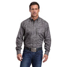 Men's Stetson Long Sleeve Button Up Smoke Paisley Shirt 11-001-0526-1046
