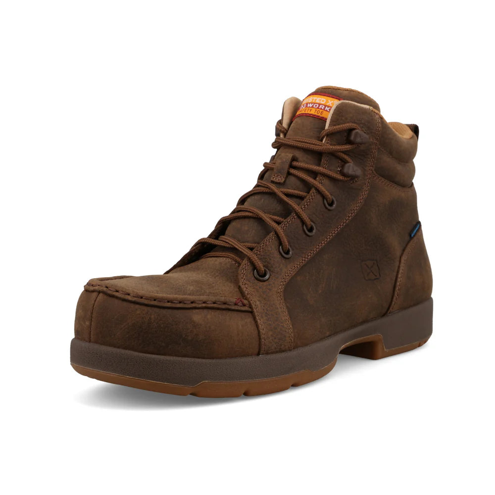Men's Twisted X Nano Toe Brown Lace Up Work Boots MWPNW02 – Crazy