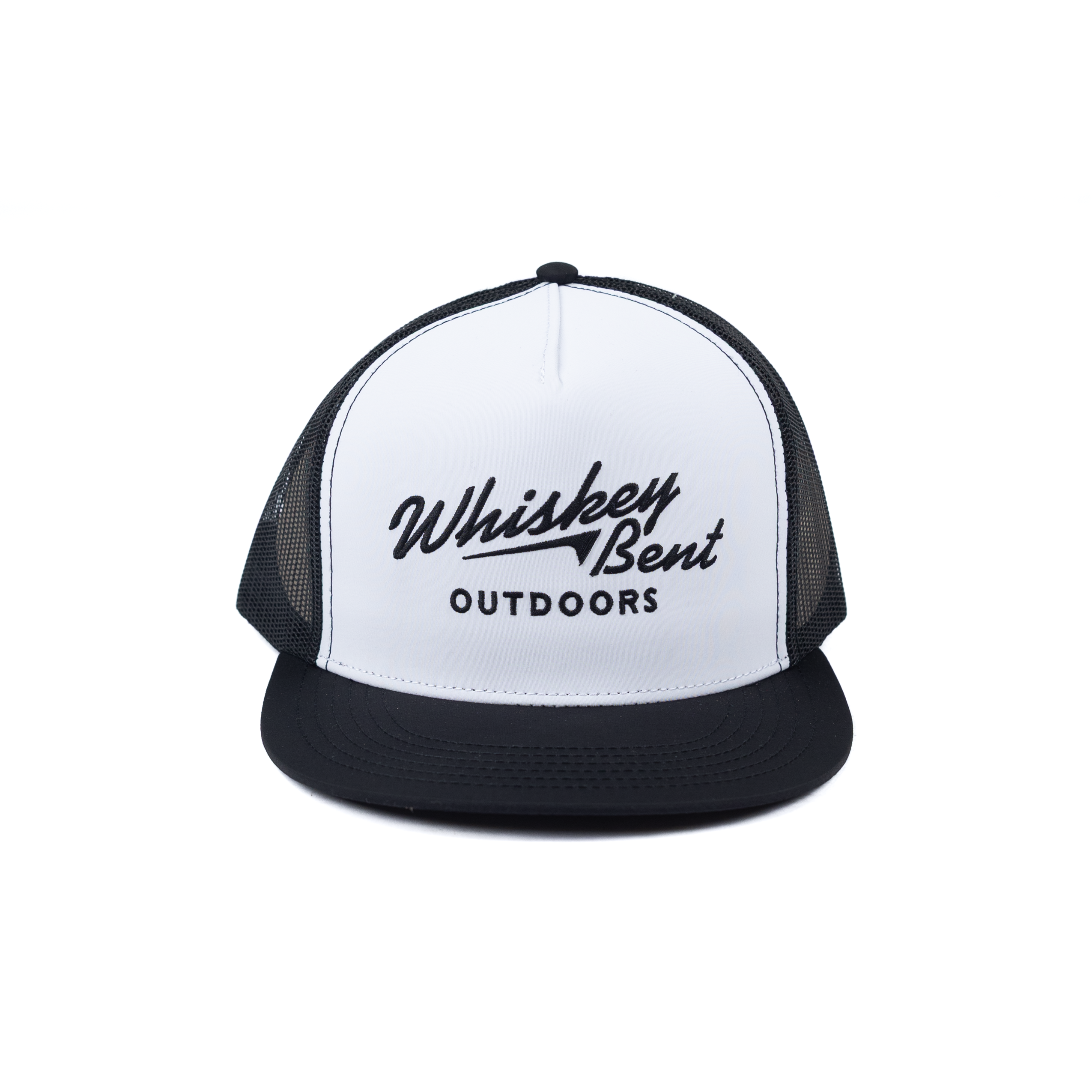 Men's Whiskey Bent Black and White Outdoors Snapback WBOUTDOORS-WHITE