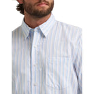 Men's Wrangler Azure Stripes Cody Johnson One Pocket Button Down Shirt 112374488