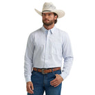 Men's Wrangler Azure Stripes Cody Johnson One Pocket Button Down Shirt 112374488