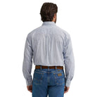 Men's Wrangler® George Strait™ Baby Blue Check Long Sleeve Button Down Two Pocket Shirt 112374605