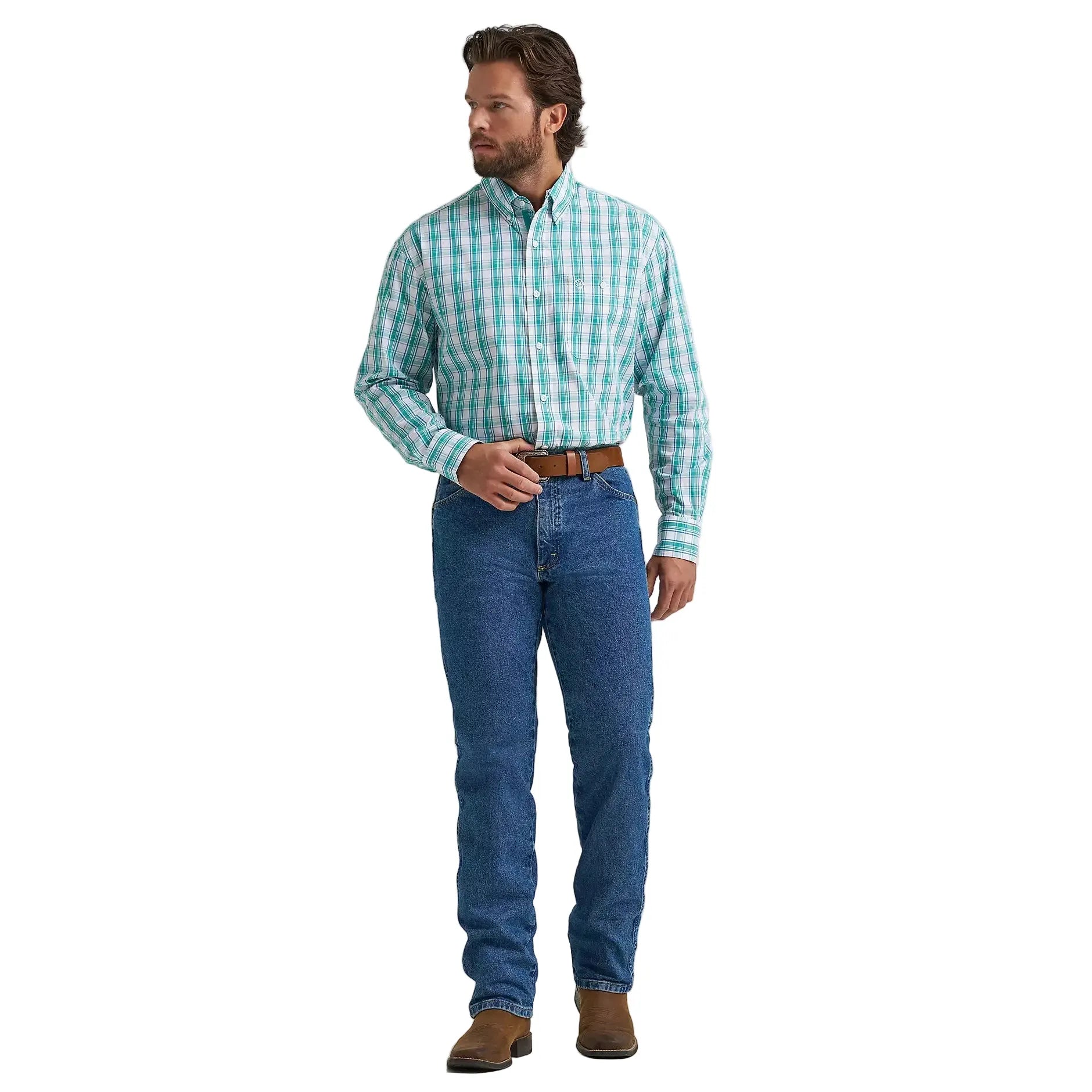 Men's Wrangler George Strait Long Sleeve Button Down One Pocket Shirt 112374594