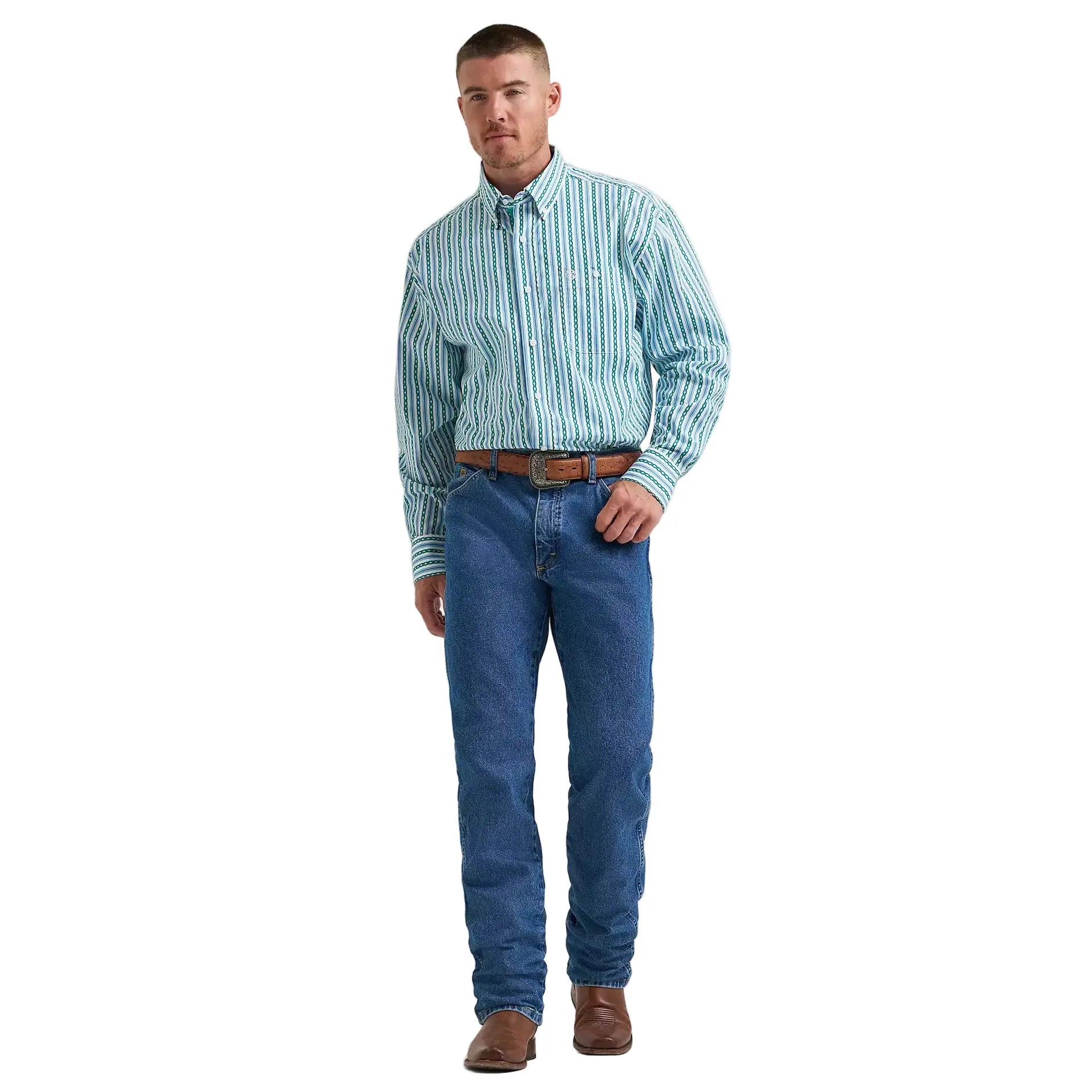 Men's Wrangler George Strait Long Sleeve Button Down One Pocket Shirt 112374596