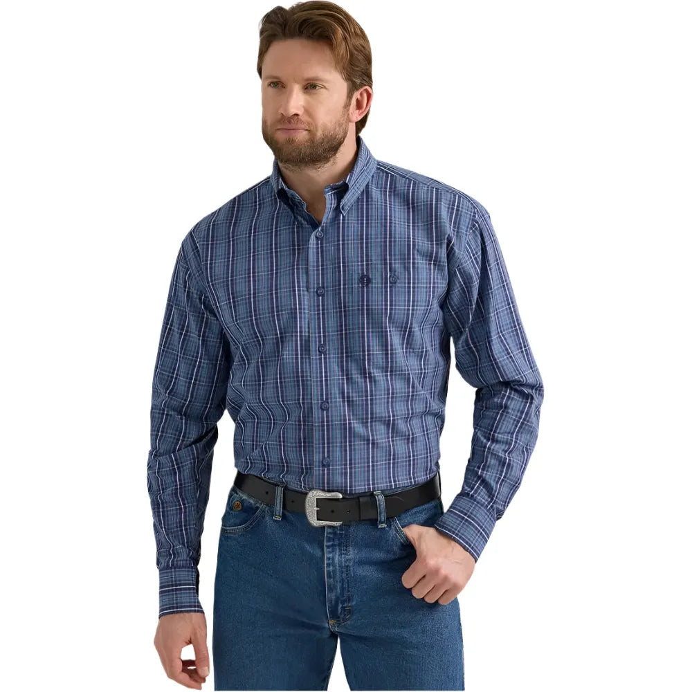 Men's Wrangler® George Strait One Pocket Long Sleeve Shirt 112352727 - Crazy House Western Wear