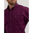 Men's Wrangler George Strait Solid One Pocket Button Down Shirt 2356611 - Crazy House Western Wear