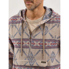 Men's Wrangler Jacquard Quarter Zip Hooded Popover Jacket112368214