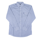 Men's Wrangler Long Sleeve Classic Blue Printed Button Up 112379162
