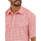 Men's Wrangler Resist Short Sleeve Western Snap Plaid Shirt 112365851 - Crazy House Western Wear