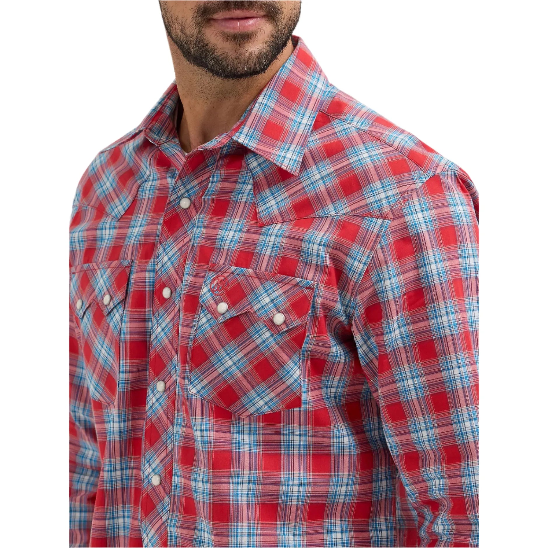 Men's Wrangler Retro® Long Sleeve Sawtooth Snap Pocket Western Shirt 112365832 - Crazy House Western Wear