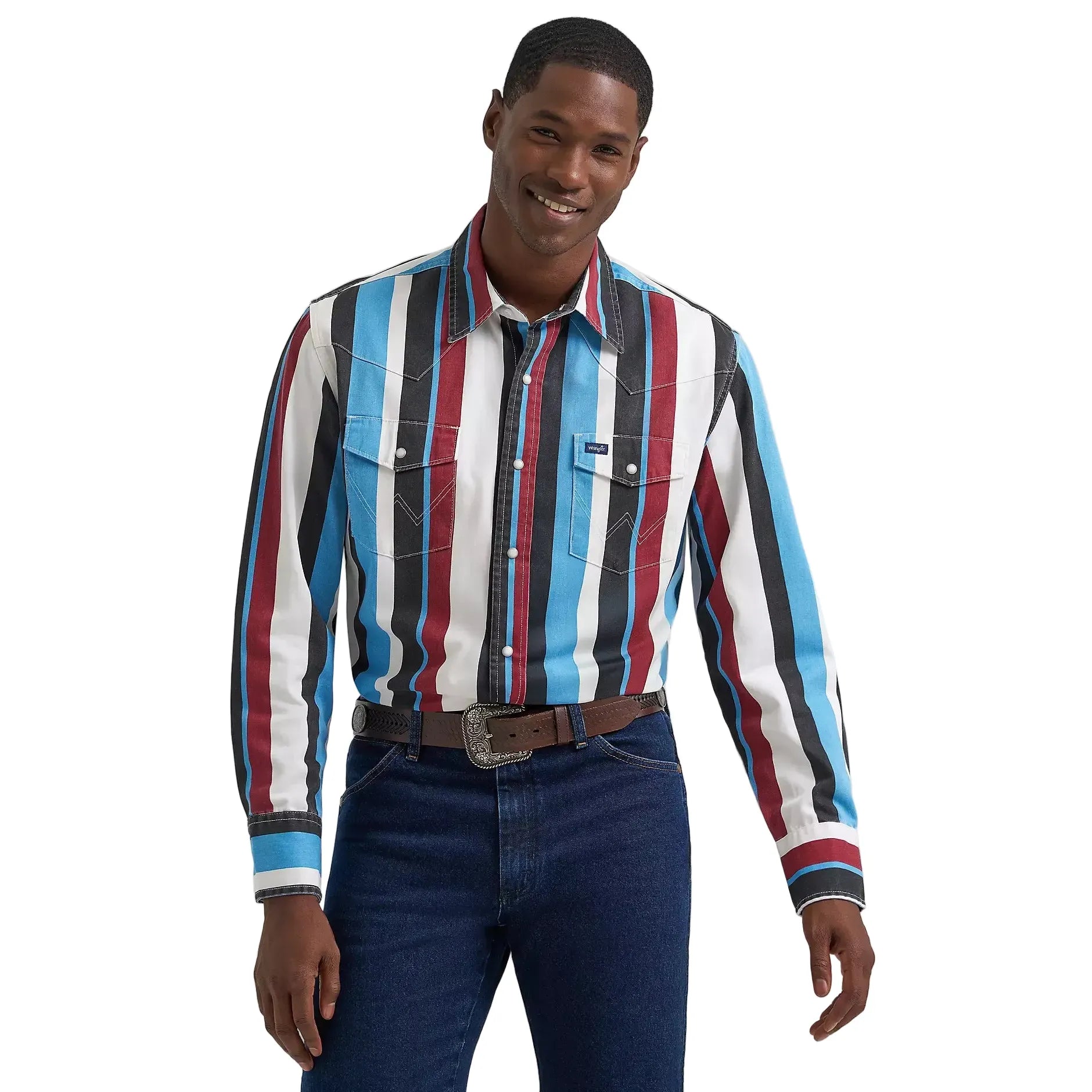 Men's Wrangler Vintage-Inspired Brushpopper Western Snap Work Shirt 112374804