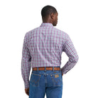Men's Wrangler Violet Wrinkle Resist Long Sleeve Western Snap Plaid Shirt 112374877