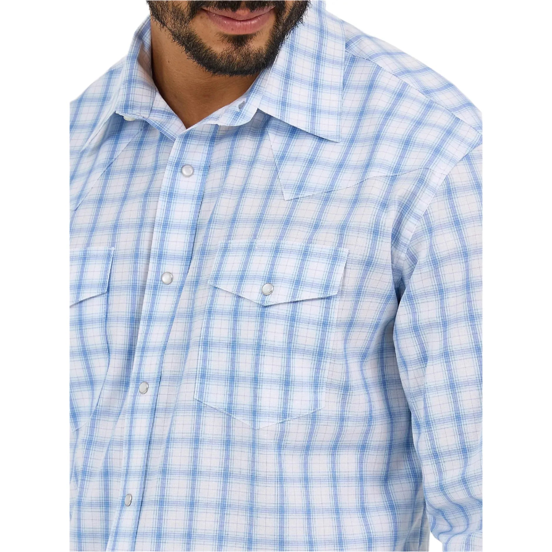 Men's Wrangler Wrinkle Resist Long Sleeve Western Snap Plaid Shirt 112365849 - Crazy House Western Wear