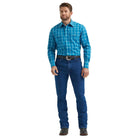 Men's Wrangler Wrinkle Resist Long Sleeve Western Snap Plaid Shirt