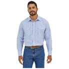 Men's Wrangler Wrinkle Resist Long Sleeve Western Snap Stripe Shirt 112365848 - Crazy House Western Wear