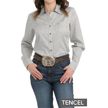 Women's Cinch Tencel Stripe Button-Down Western Shirt MSW9164242