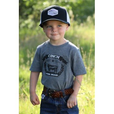 Toddler Cinch Denim Tee - Gray MTT7671098 - Crazy House Western Wear