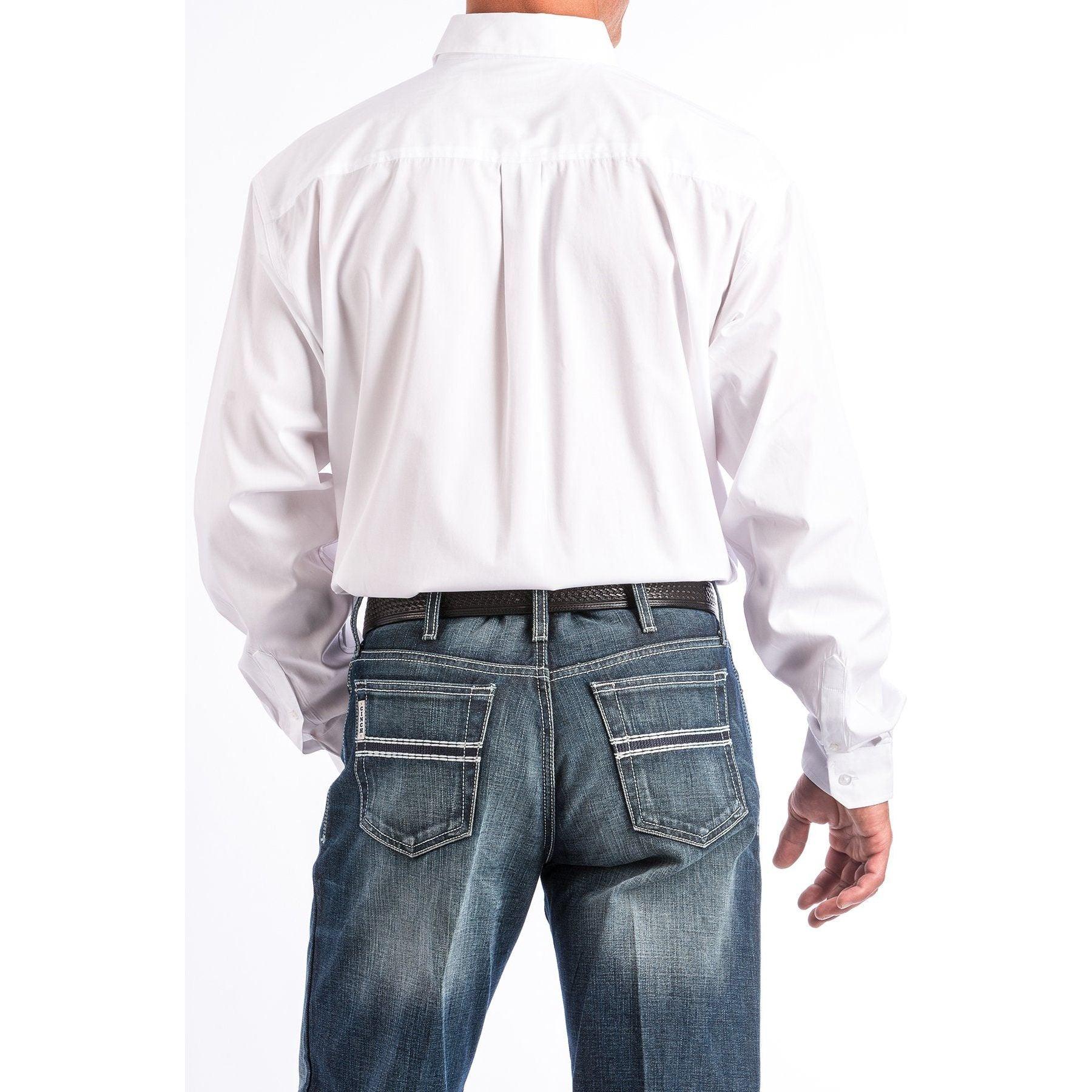 Men's Cinch White Button-Down Western Shirt MT10320020 - Crazy House Western Wear