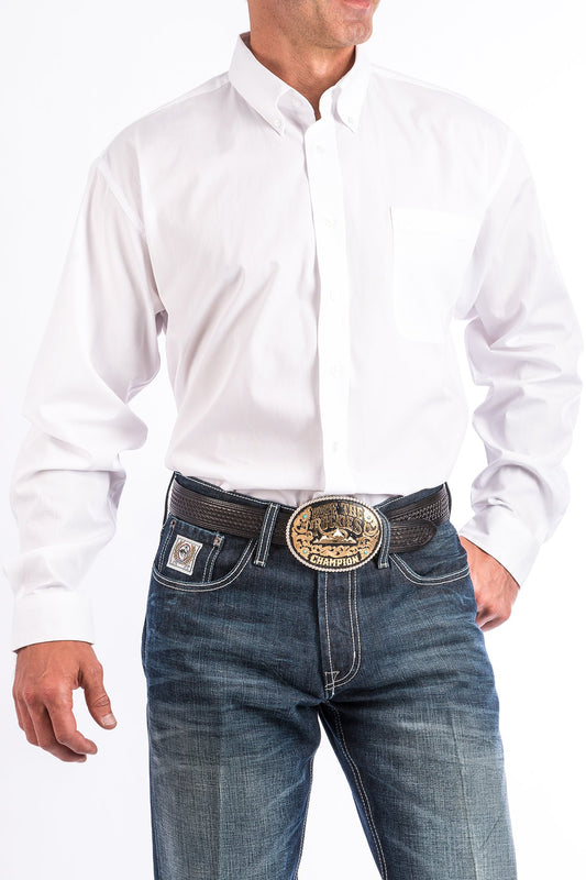 Cinch White Button-Down Western Shirt - Crazy House Western Wear