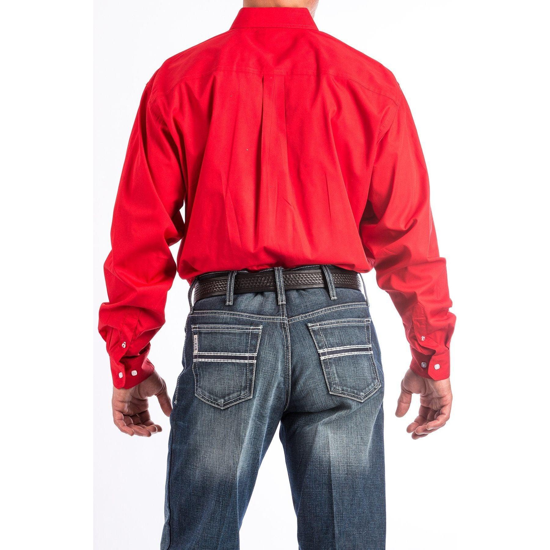 Men's Cinch Red Button-Down Western Shirt MTW1103313 - Crazy House Western Wear