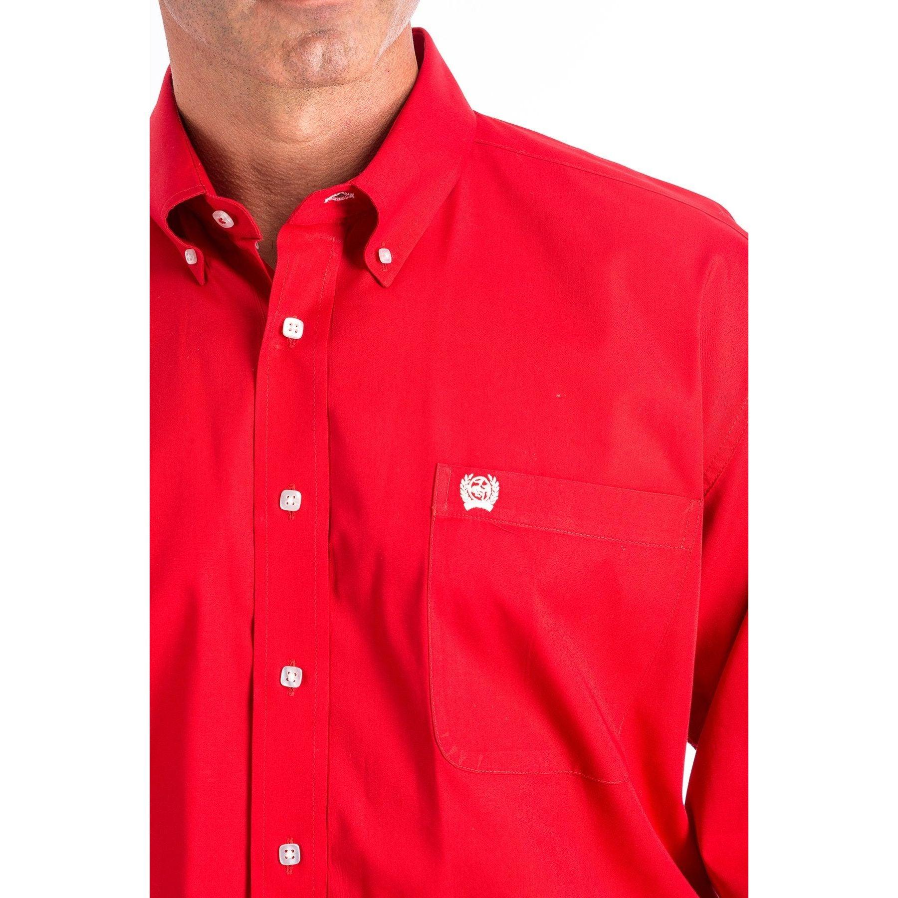 Men's Cinch Red Button-Down Western Shirt MTW1103313 - Crazy House Western Wear