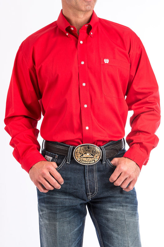 Cinch Red Button-Down Western Shirt - Crazy House Western Wear