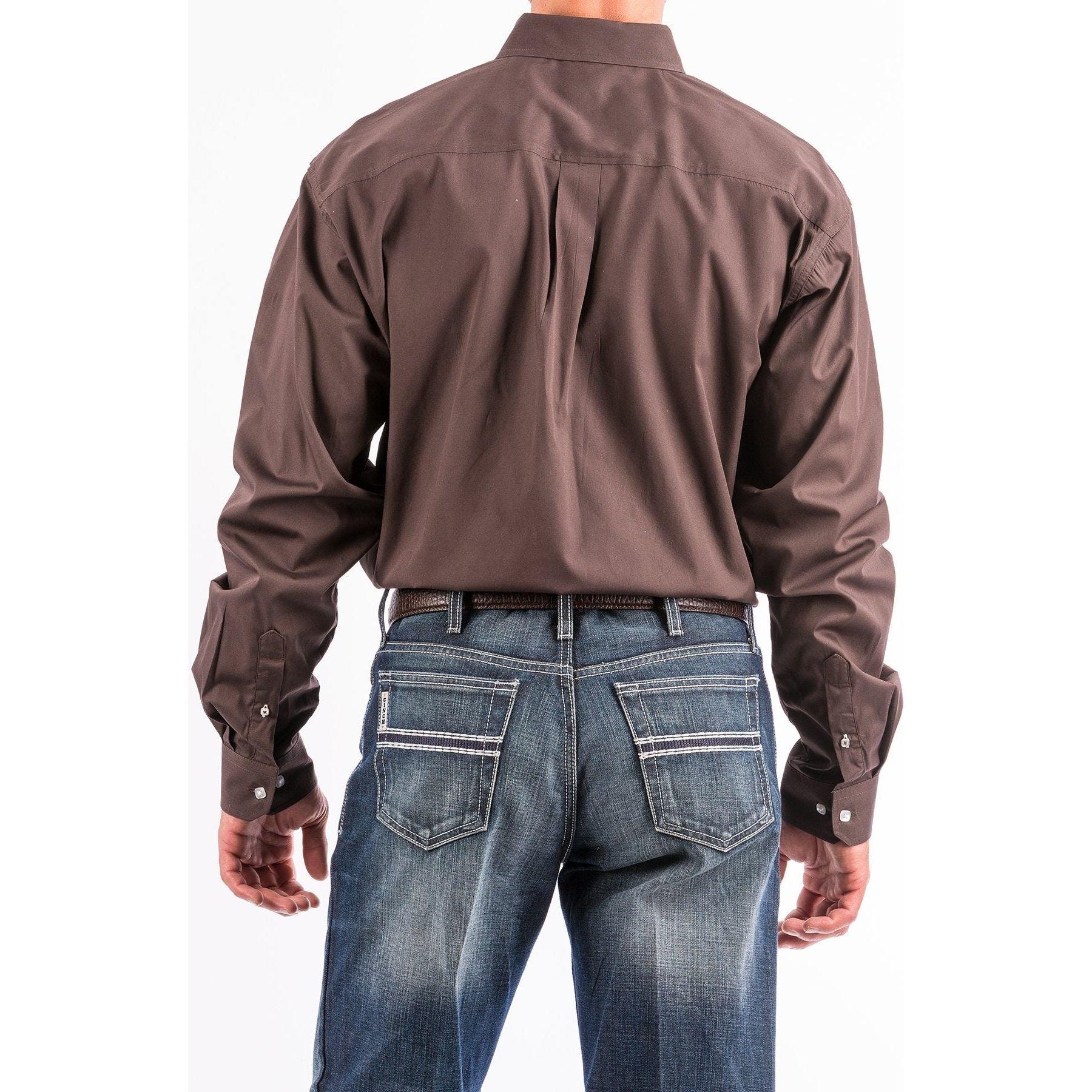 Men's Cinch Brown Button-Down Western Shirt MTW1104236 - Crazy House Western Wear