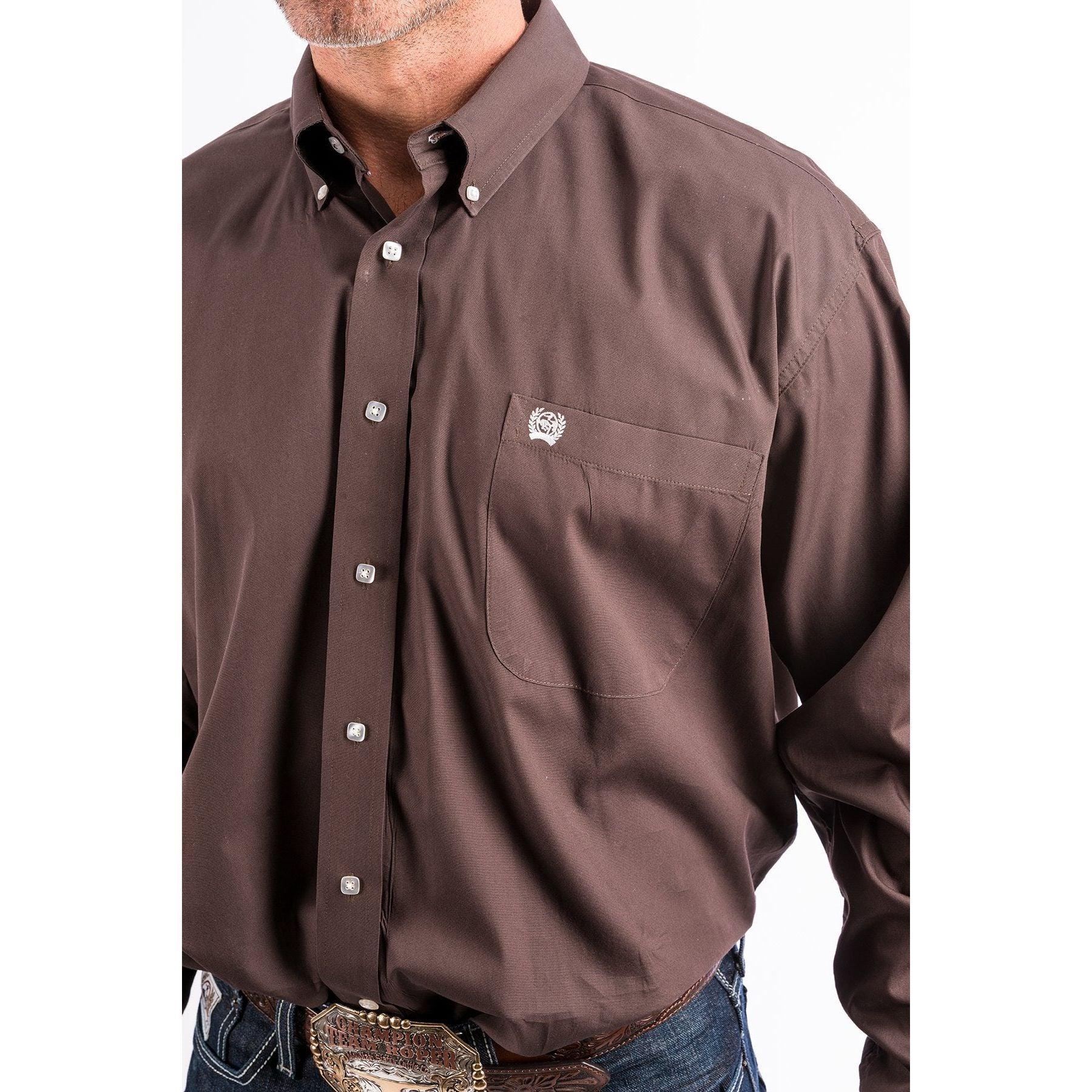 Men's Cinch Brown Button-Down Western Shirt MTW1104236 - Crazy House Western Wear