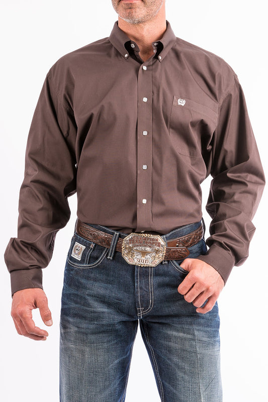 Cinch Brown Button-Down Western Shirt - Crazy House Western Wear