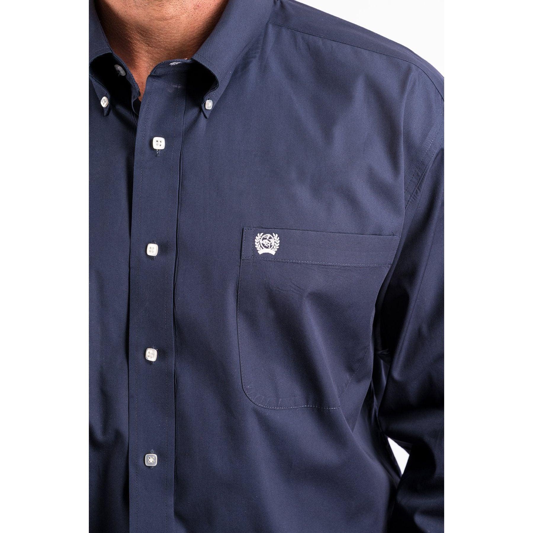 Men's Cinch Navy Button-Down Western Shirt MTW1104667 - Crazy House Western Wear