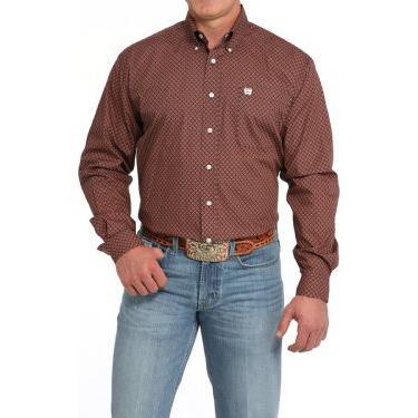 Men's Cinch Geometric Print Button-Down Western Shirt MTW1105846 - Crazy House Western Wear