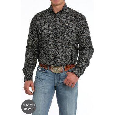 Cinch Rope Print Button-Down Western Shirt - Crazy House Western Wear