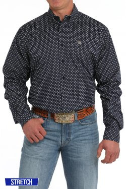 Cinch Geometric Print Button-Down Western Shirt