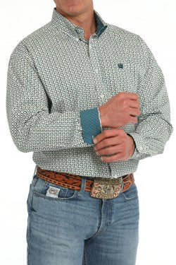 Cinch Geometric Print Button-Down Western Shirt