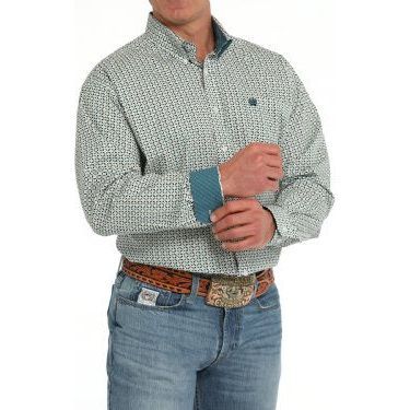 Men's Cinch Geometric Print Button-Down Western Shirt MTW1105863 - Crazy House Western Wear