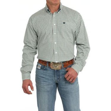 Men's Cinch Geometric Print Button-Down Western Shirt MTW1105863 - Crazy House Western Wear