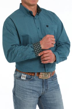 Cinch Windowpane Button-Down Western Shirt