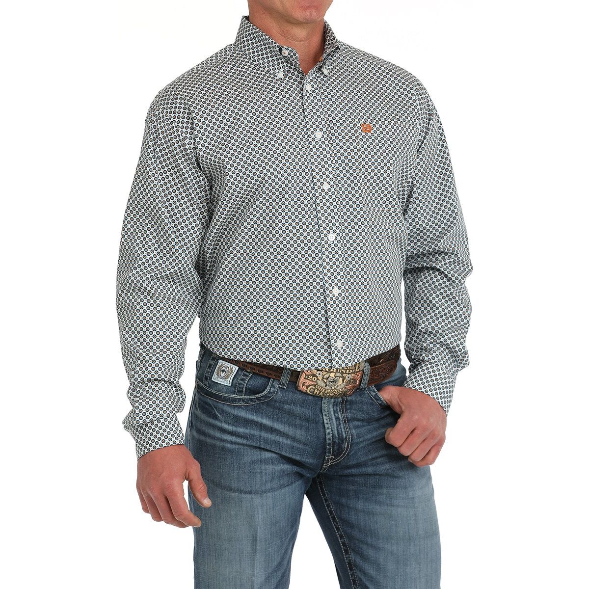 Men's Cinch Geometric Print Button-Down Western Shirt MTW1105885 - Crazy House Western Wear