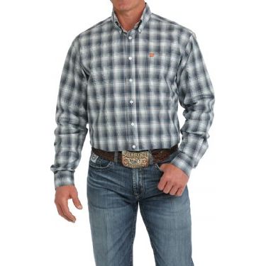 Men's Cinch Plaid Button-Down Western Shirt MTW1105893 - Crazy House Western Wear