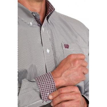 Men's Cinch Striped Button-Down Shirt- Multi Color MTW1105917 - Crazy House Western Wear