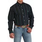 Men's Cinch Vintage Striped Print Button-Down Western Shirt MTW1242005 - Crazy House Western Wear