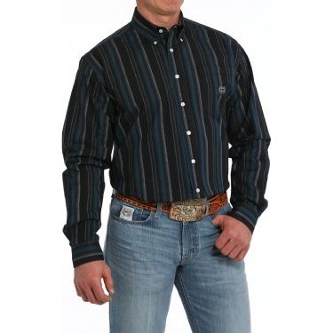 Men's Cinch Vintage Striped Print Button-Down Western Shirt MTW1242005 - Crazy House Western Wear